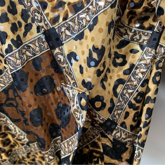 Vintage Jacket Galore Woman 2X ‎ Bomber Brown Animal Print Sequins Sparkle - Picture 3 of 10